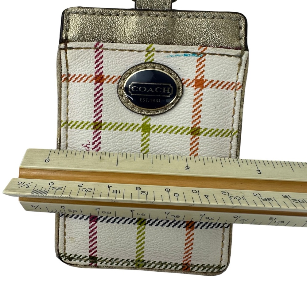 Coach Multicolor Plaid Women's ID and Badge Holder - Picture 5 of 6